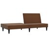 vidaXL Canap&eacute;-lit &agrave; 2 places avec tabouret Marron Tissu microfibre