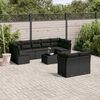 vidaXL Salon de jardin 10 pcs avec coussins noir r&eacute;sine tress&eacute;e