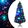 vidaXL Arbre de No&euml;l pr&eacute;-&eacute;clair&eacute; avec support et LED 180 cm fibre optique
