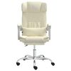 vidaXL Fauteuil de massage inclinable de bureau Cr&egrave;me Similicuir