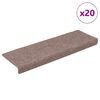 vidaXL Tapis d'escalier autocollants 20 pi&egrave;ces 65 x 21 x 4 cm marron clair Bord rectangulaire