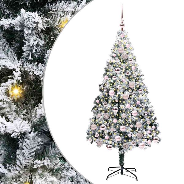 vidaXL Sapin de No&euml;l artificiel Blanc 180 cm PVC, Acier et Plastique