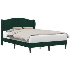 vidaXL Cadre de lit avec t&ecirc;te de lit Vert fonc&eacute; 160 x 200 cm Velours