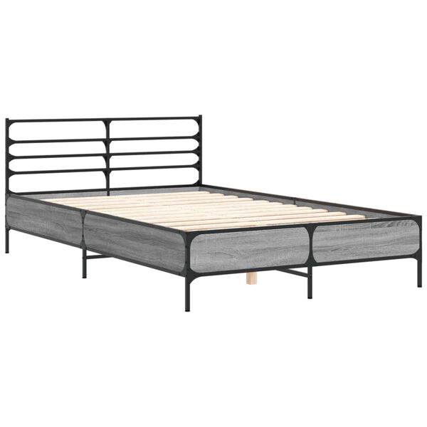 vidaXL Cadre de lit sans matelas sonoma gris 140x200 cm
