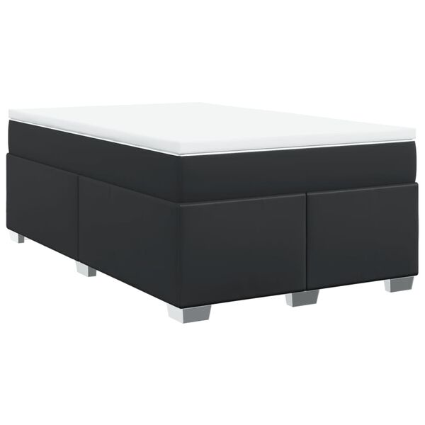 vidaXL Sommier &agrave; lattes de lit avec matelas noir 120x190 cm similicuir
