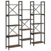 vidaXL &Eacute;tag&egrave;re 156 x 25 x 167 cm Bois d'ing&eacute;nierie Ch&ecirc;ne fum&eacute;