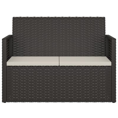 vidaXL Banc de jardin avec coussins Noir 105 cm Résine tressée