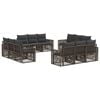 vidaXL Ensemble de canap&eacute; de jardin 12 pc Gris et Gris fonc&eacute; polyrotin