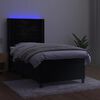 vidaXL Sommier &agrave; lattes de lit matelas et LED Noir 80x200cm Velours