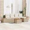 vidaXL Ensemble de canapé de jardin 6 pcs Beige Poly rotin