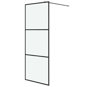 vidaXL Paroi de douche Noir 80x195 cm Verre ESG d&eacute;poli