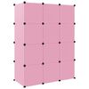 vidaXL Armoire de rangement pour enfants avec 12 cubes Rose PP