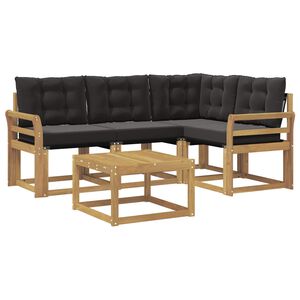 vidaXL Ensemble de canap&eacute;s d'ext&eacute;rieur 5 pc Blanc et noir