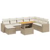 vidaXL Salon de jardin avec coussins 9 pcs beige r&eacute;sine tress&eacute;e