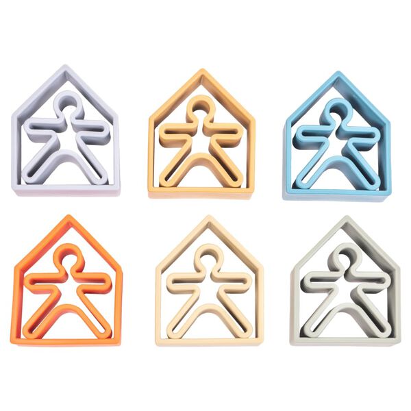 d&euml;na Ensemble de jouets en silicone Enfants et maisons Nature 12 pcs