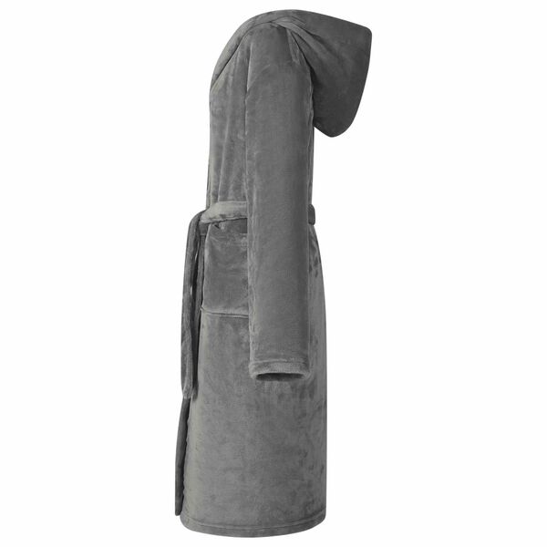 vidaXL Peignoir avec capuche Gris fonc&eacute; l Flanelle