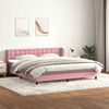 vidaXL Sommier &agrave; lattes de lit avec matelas rose 180x210 cm velours