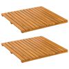 vidaXL Tapis de bain Uni Marron 50 x 50 cm Bois d'Acacia Massif