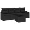 vidaXL Ensemble de Canap&eacute;s 5 pc Noir 55 x 55 x 37 cm polyrotin