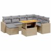 vidaXL Salon de jardin avec coussins 8 pcs beige r&eacute;sine tress&eacute;e