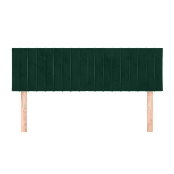 vidaXL T&ecirc;tes de lit 2 pcs Vert fonc&eacute; 72x5x78/88 cm Velours