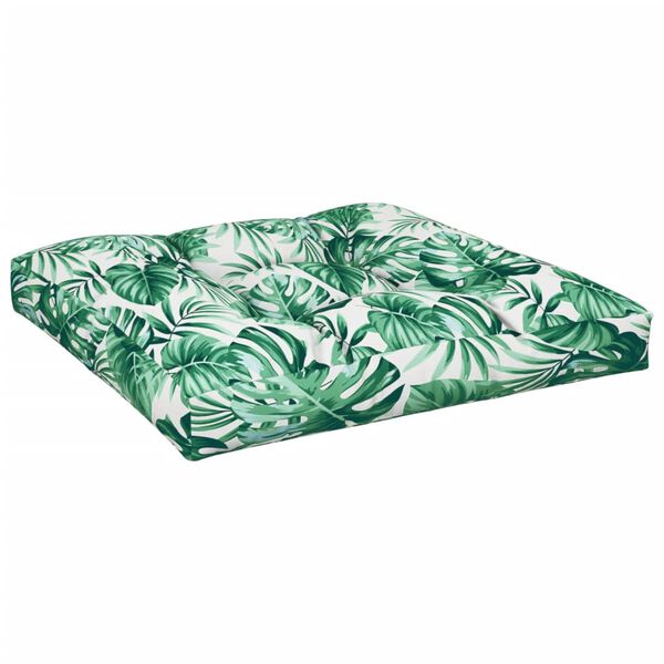 vidaXL Coussin de canap&eacute; palette &agrave; motif de feuilles 70x70x12 cm