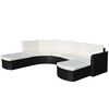 vidaXL Salon de jardin 4 pcs avec coussins R&eacute;sine tress&eacute;e Noir