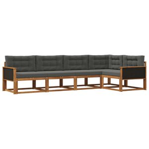 vidaXL Ensemble de canap&eacute;s d'ext&eacute;rieur 5 pcs Naturel et Anthracite