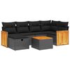 vidaXL Salon de jardin 7 pcs avec coussins noir r&eacute;sine tress&eacute;e