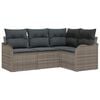 vidaXL Ensemble de canap&eacute; de jardin 4 pc Gris polyrotin