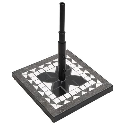 vidaXL Base de parasol noir et blanc carré 12 kg