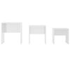 vidaXL Tables basses gigognes 3 pcs blanc brillant bois d'ing&eacute;nierie