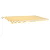 vidaXL Auvent automatique capteur de vent LED 600x350cm Jaune et blanc