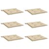 vidaXL Coussins de chaise jardin lot de 6 beige 40x40x4cm tissu oxford