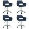 vidaXL Chaises pivotantes &agrave; manger lot de 4 bleu tissu