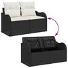 vidaXL Ensemble de canap&eacute; de jardin avec coussin 8 pcs Noir Poly rotin
