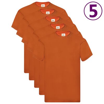Fruit of the Loom T-shirts originaux 5 pcs Orange XL Coton