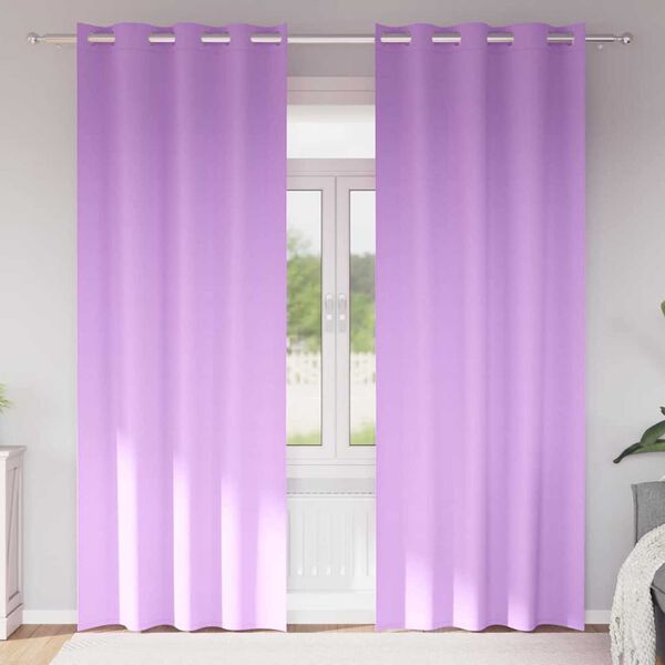 vidaXL Rideaux occultants avec anneaux 2 pcs Violet 245 x 140 cm