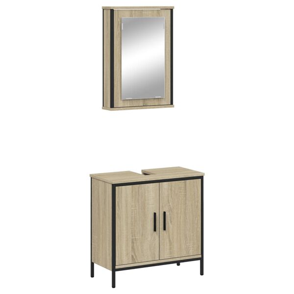 vidaXL Ensemble de meubles de salle de bain 2 pcs ch&ecirc;ne sonoma