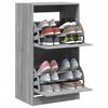vidaXL Armoire &agrave; chaussures 2 tiroirs rabattables sonoma gris
