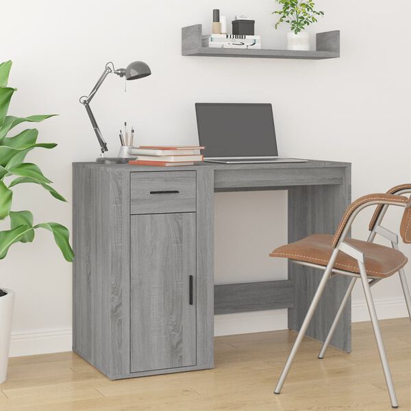 vidaXL Bureau Sonoma gris 100x49x75 cm Bois d'ing&eacute;nierie
