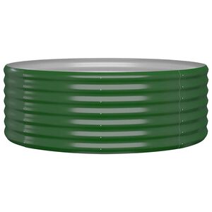 vidaXL Lit sur&eacute;lev&eacute; de jardin Acier galvanis&eacute; 100x100x36cm Vert