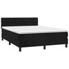 vidaXL Sommier &agrave; lattes de lit avec matelas Noir 140x190 cm Velours