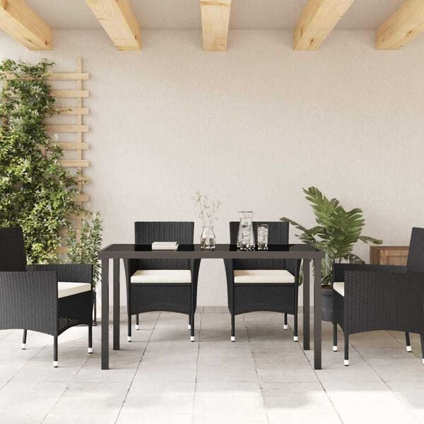 vidaXL Table de Jardin Noir 140 x 80 x 73 cm Teck massif