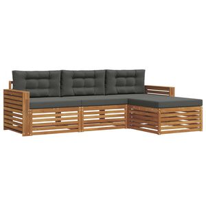 vidaXL Ensemble de canap&eacute;s d'ext&eacute;rieur 4 pc Naturel et Anthracite