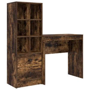 vidaXL Bureau Ch&ecirc;ne fum&eacute; 125,5 x 40 x 127 cm 2 pc