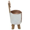 vidaXL Tabouret cuir de ch&egrave;vre et Bois de teck solide