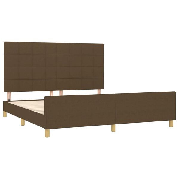 vidaXL Cadre de lit sans matelas marron fonc&eacute; 180x200 cm tissu