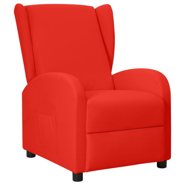 vidaXL Fauteuil &agrave; oreilles rouge similicuir