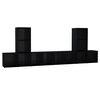 vidaXL Ensemble de meubles TV 5 pcs Noir brillant Bois d'ing&eacute;nierie
